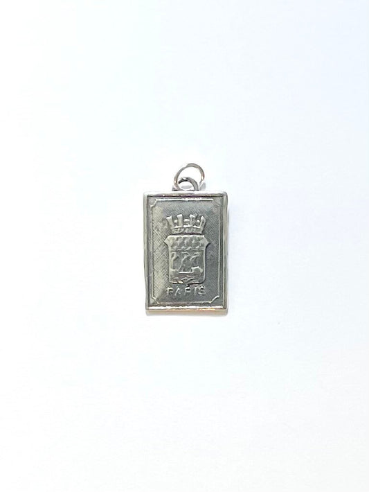 Paris Charm, French Charm, Gold Charm, Paris Coat of Arms, French Stamp, Crown Charm, Gold Pendant, Silver Pendant