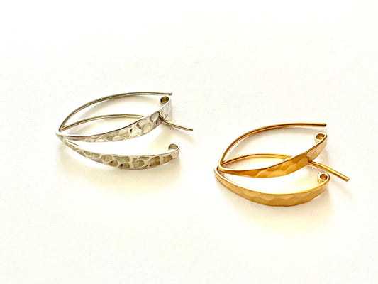Hammered Earwires, Earwires, Silver Earwires, Gold Earwires, Statement Earwires, Wide Earwires, Jewelry Design, Earring Design