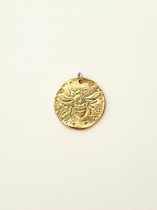 Bee, Bumblebee Charm, Bee Coin, Bee Pendant, Honey Bee Pendant, Bee Charm, Queen Bee, Gold Bee, Garden Charm,
