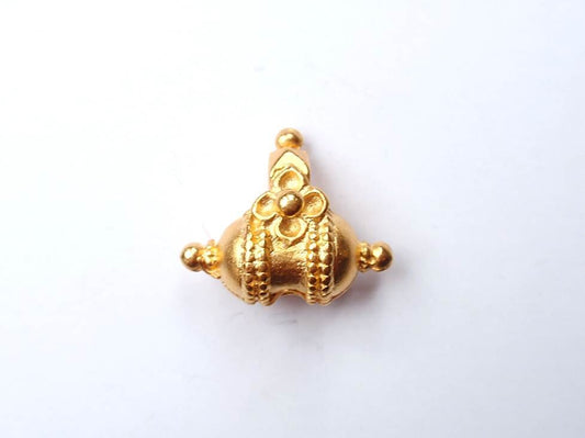 Tribal Gold Bead, Gold Charm, Silver Charm, Britanium, Pewter Charm, Gold Jewelry, Bali, Tribal Earrings, Tribal Necklace, Gold Bead