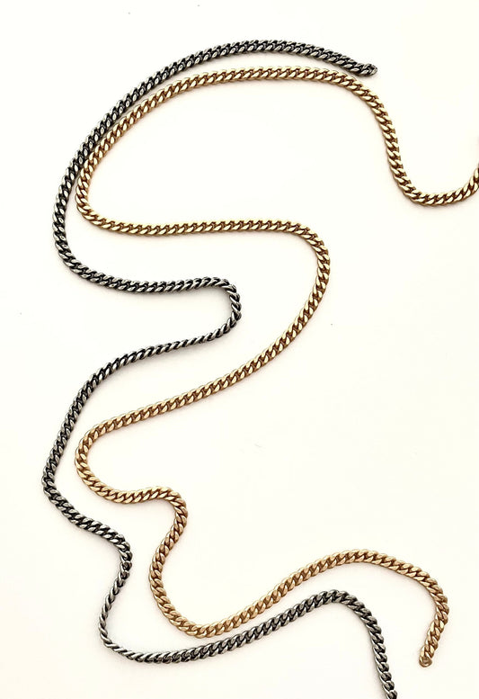 Small Curb Chain, Flattened Curb Chain, Chain by the Foot, Gold Chain, Silver Chain, Jewelry Design, Wholesale Chain, Bulk Chain