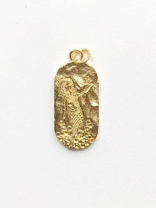 Gold Mermaid Pendant, Mermaid Charm, Ocean Charm, Mermaid Jewelry, Little Mermaid Charm, Charm Bracelet, Nautical Jewelry, Mermaid Jewelry