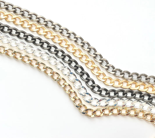 Large Curb Chain, Flattened Curb Chain, Chain by the Foot, Gold Chain, Silver Chain, Jewelry Design, Wholesale Chain, Bulk Chain