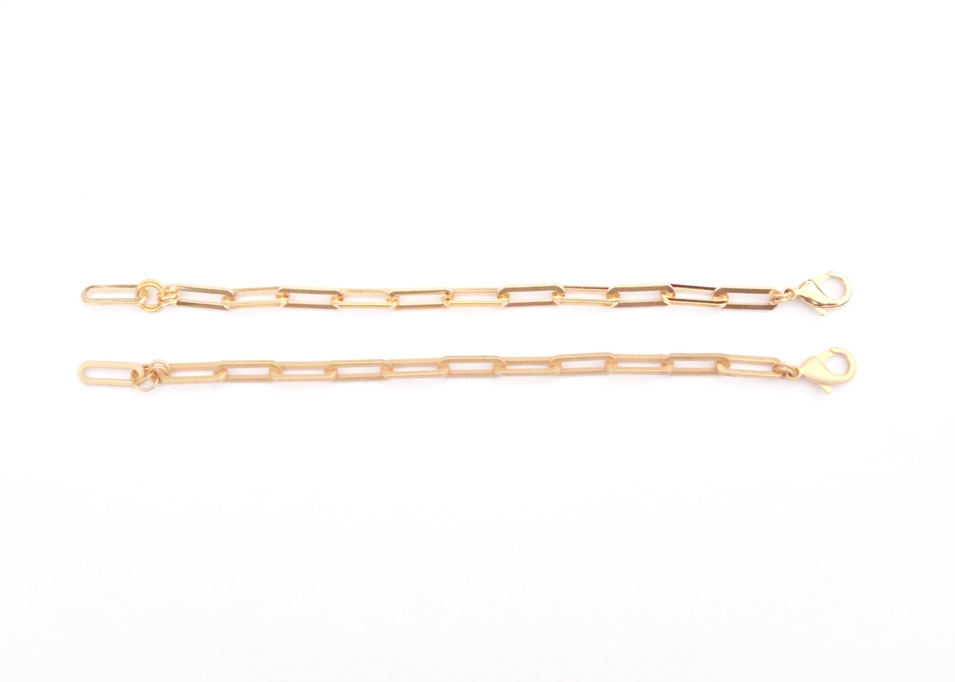 Matte Gold Large Paperclip Bracelet, Gold Charm Bracelet, Layering Bracelet, Adjustable Gold Chain Bracelet, Christmas Gift, Minimalist