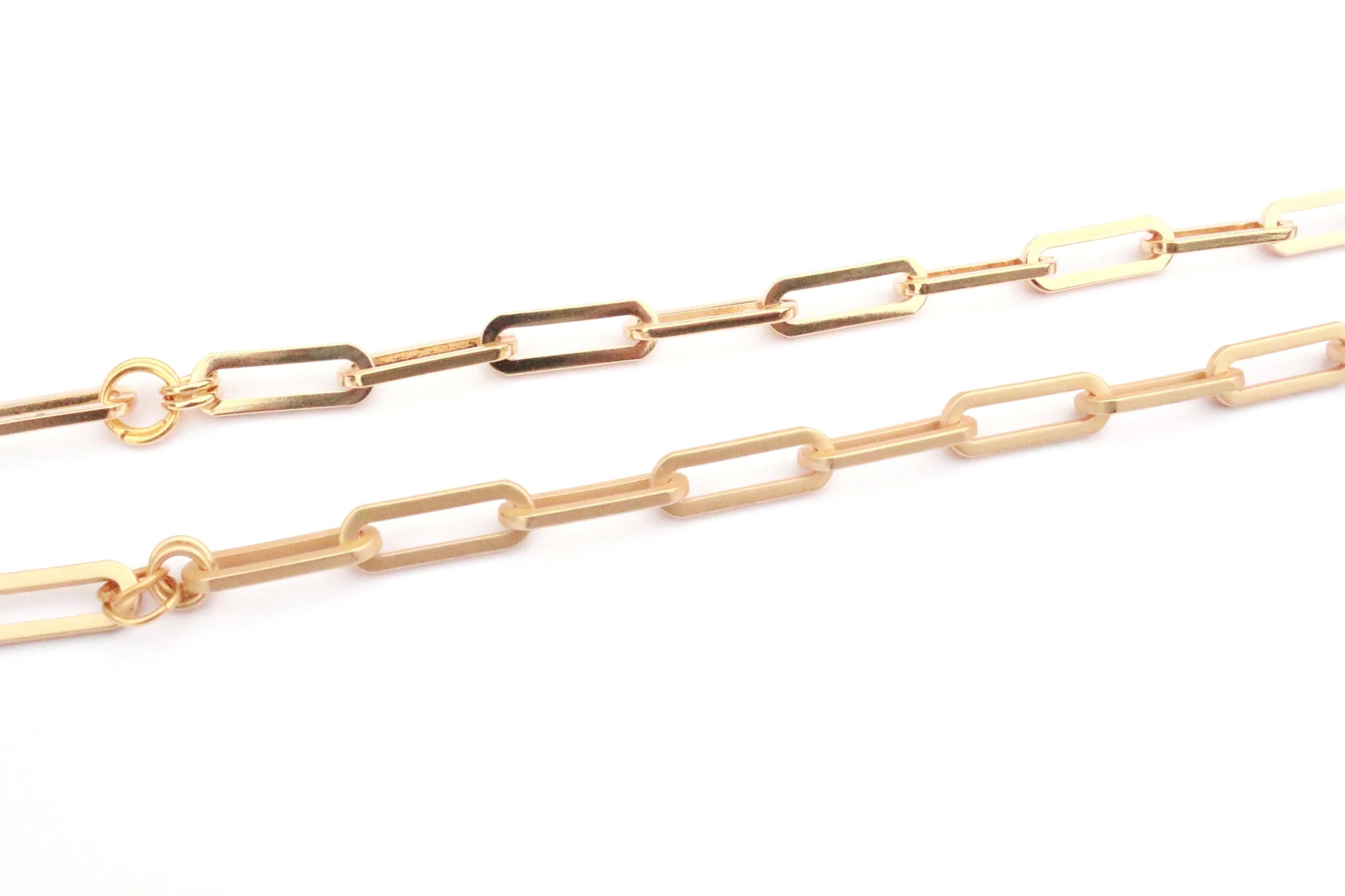 Matte Gold Large Paperclip Bracelet, Gold Charm Bracelet, Layering Bracelet, Adjustable Gold Chain Bracelet, Christmas Gift, Minimalist