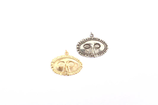 Gold Masquerade Pedant, Phantom of the Opera Mask Charm, Theatre Mask Pendant, Zorro Mask, Mask Pendant, Halloween Mask, Gold Face Necklace