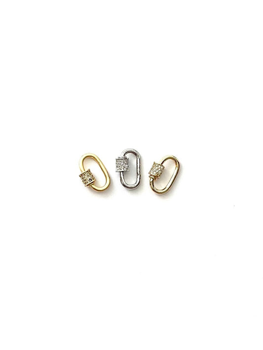 Pave Carabiner, Small Carabiner, Gold Carabiner, Silver Carabiner, Fancy Clasp, Trending Clasp