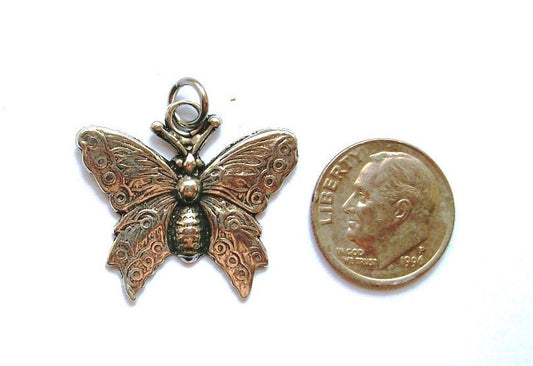 Butterfly Charm, Silver Charm, Charm Bracelet, Butterfly Jewelry, Gold Charm, Britannium, Pewter Charm, Garden Jewelry